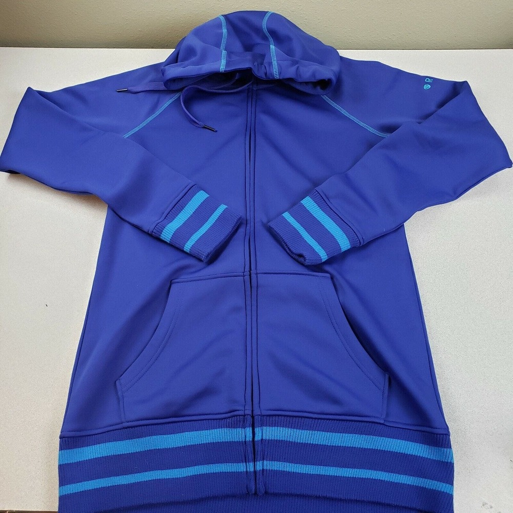 Roxy Womens Blue Long Sleeves Drawstrings Comfort‎ Full Zip Hoodie Size Medium